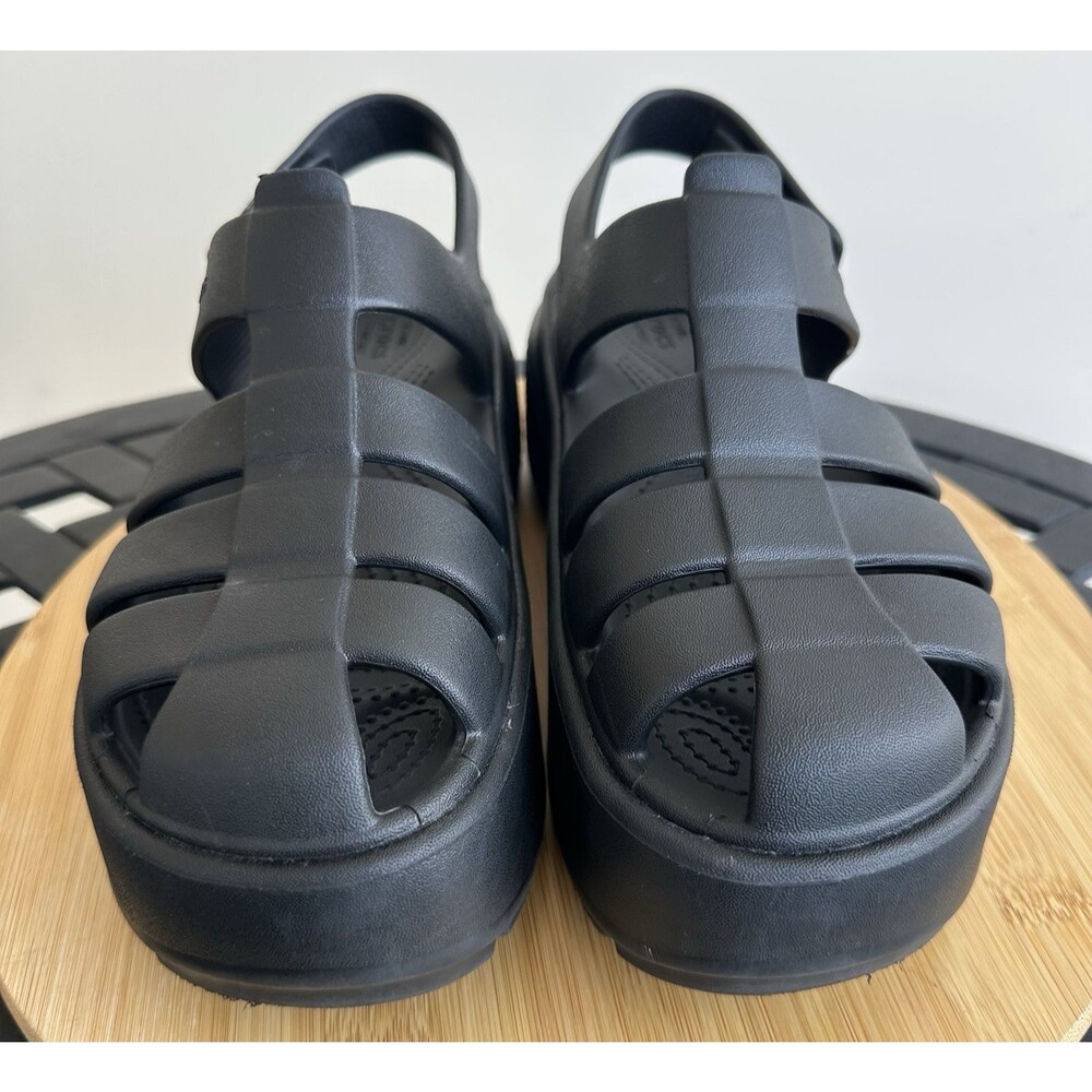 CROCS Stomp Fisherman Platform Chunky Sandals Black Summer Comfort Size M 7/W 9 - Picture 7 of 15